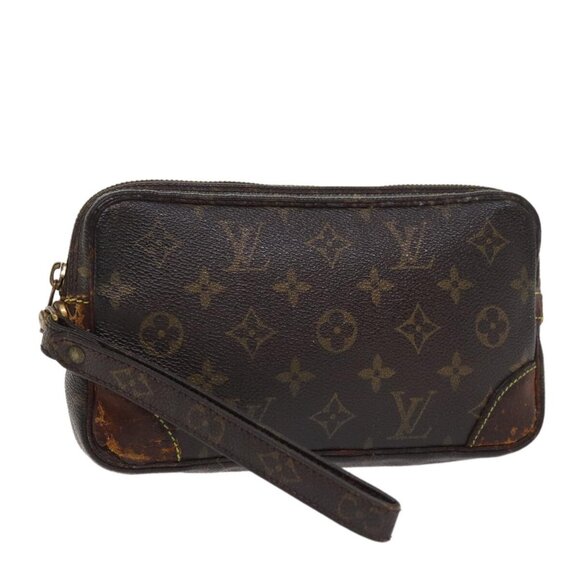 LOUIS VUITTON Monogram Marly Dragonne PM Clutch Bag - Picture 1 of 15